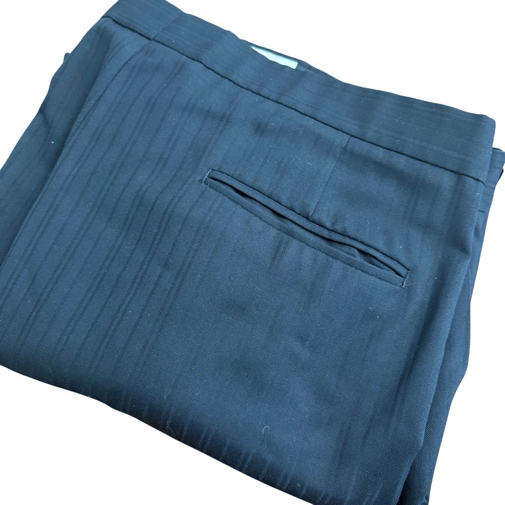 F.W.I. Super 100s Fine Worsted Wool Mens Dress Pants Black  Pleated‎ 43R 42x30